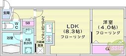 札幌市東区北二十五条東16丁目マンション 1LDKの間取図画像