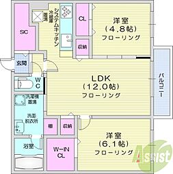 NOBLECharmant 2LDKの間取図画像