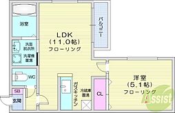 RINGTREE 1LDKの間取図画像