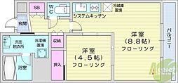 アルファスクエア円山 1LDKの間取図画像