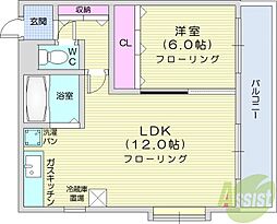 アルトゥパーク 1LDKの間取図画像
