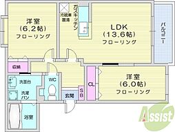 ノーヴァ32D 2LDKの間取図画像