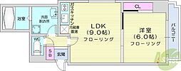 エレガンス円山 1LDKの間取図画像