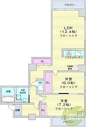 ディアコート69 2LDKの間取図画像