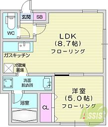 セントニア37 1LDKの間取図画像