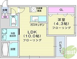 プロスペクト麻生 1LDKの間取図画像