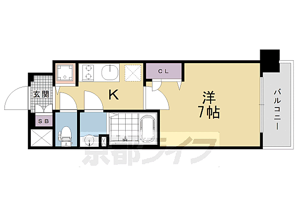 京都府京都市下京区梅小路高畑町(賃貸マンション1K・6階・23.20㎡)の写真 その2