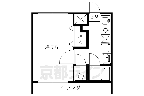 ヴィラ嵐山 204｜京都府京都市右京区嵯峨天龍寺角倉町(賃貸マンション1K・2階・22.00㎡)の写真 その2