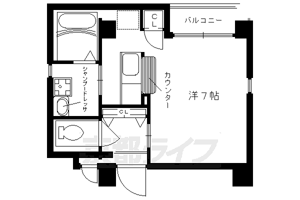 ＨＩＲＯ　ＨＯＵＳＥ 203｜京都府京都市右京区西院東淳和院町(賃貸マンション1K・2階・22.88㎡)の写真 その2