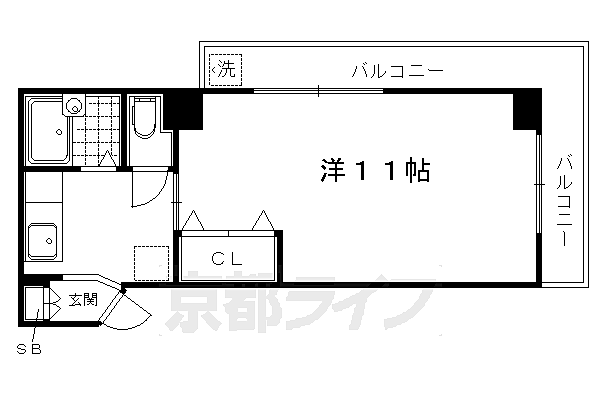 コーポ大鷺 202｜京都府京都市左京区岩倉中大鷺町(賃貸マンション1DK・2階・32.00㎡)の写真 その2