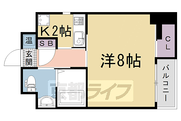 京都府京都市右京区西院南高田町(賃貸マンション1K・4階・29.00㎡)の写真 その2