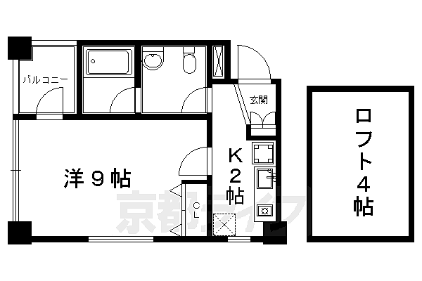 ＧＡＲＥ宝ヶ池 402｜京都府京都市左京区岩倉中大鷺町(賃貸マンション1K・4階・28.84㎡)の写真 その2