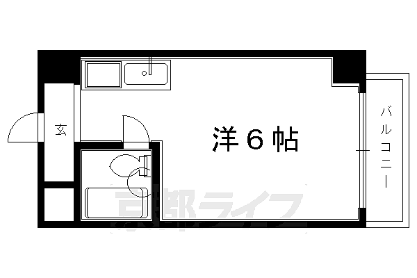 アルバドール山双 401｜京都府京都市右京区西院平町(賃貸マンション1K・4階・17.00㎡)の写真 その2