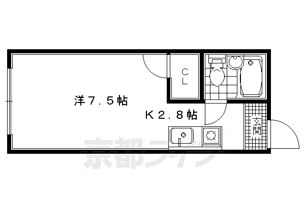 シャトレー総門 23｜京都府京都市北区大宮中総門口町(賃貸アパート1K・2階・18.00㎡)の写真 その2