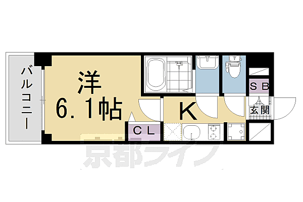 京都府京都市南区吉祥院定成町(賃貸マンション1K・7階・21.46㎡)の写真 その2