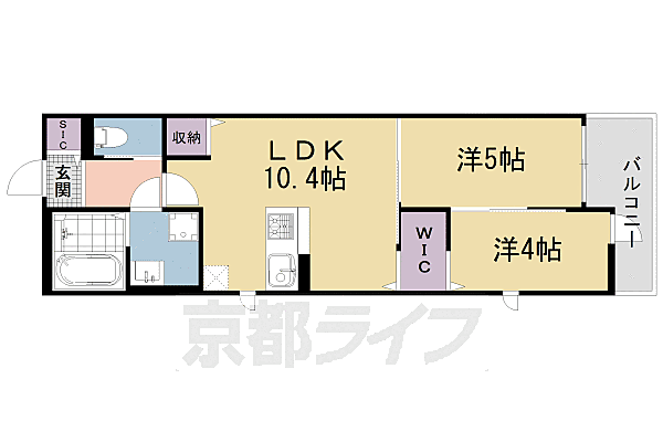 仮）新丸太町ハイツ 105｜京都府京都市左京区新丸太町(賃貸アパート2LDK・1階・40.24㎡)の写真 その2