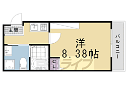 仮称）上賀茂石計町共同住宅 203 2階1Kの間取り