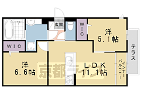 グランディールＡ＆Ｎ　ＩＩ 103 ｜ 京都府京都市左京区下鴨下川原町（賃貸アパート2LDK・1階・55.48㎡） その2