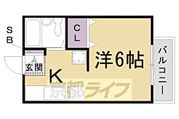 ユアーセキザン 1Kの間取図画像