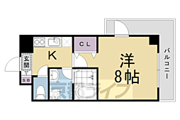 京祝ビルアルティスタ帷子ノ辻 1Kの間取図画像