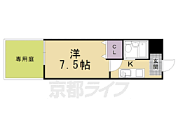 第2ハイツ早田 1Kの間取図画像