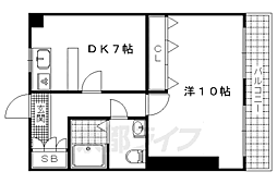 エスカル2六角 1DKの間取図画像