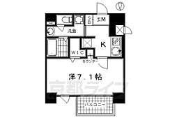 JR東海道・山陽本線 京都駅 徒歩7分の賃貸マンション 2階1Kの間取り