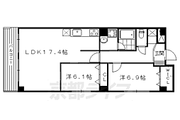 サワラビ御所 2LDKの間取図画像