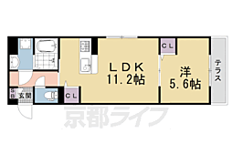 フルールII 1LDKの間取図画像