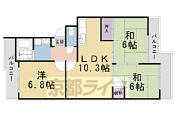 メゾン宇多野 2階3LDKの間取り