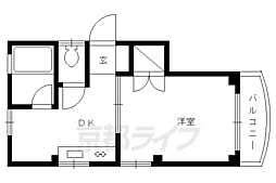 シャトレ一条 4階1DKの間取り
