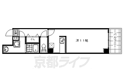 ダイキプレイス千本 3階ワンルームの間取り