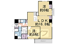 ウェスタ四条 9階2LDKの間取り