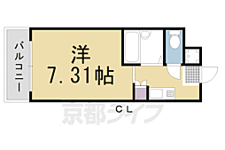 パンセ堀川 1Kの間取図画像