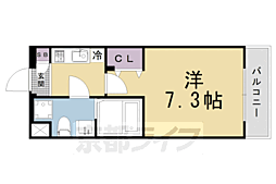 D.Clarest CREST TAPP 二条 1Kの間取図画像