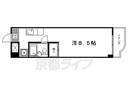 リバーズ・ストリーム鴨 ワンルームの間取図画像