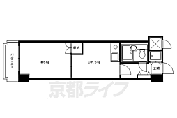 ライオンズマンション二条高倉 1DKの間取図画像
