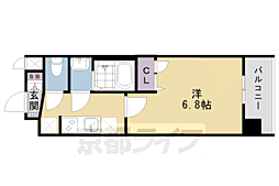 SOLTERRACE京都西大路郁 1Kの間取図画像