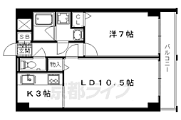 アフィシオン堀川 1LDKの間取図画像