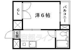 メローペウエスト 1Kの間取図画像
