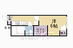 レオパレスウエスト1 1Kの間取図画像