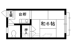 コーポ足立 1Kの間取図画像
