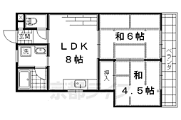 リバーサイド花水樹 2DKの間取図画像