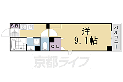 エルミタージュ二条聚楽 1Kの間取図画像