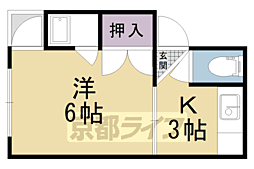 ハイツ東野 1Kの間取図画像