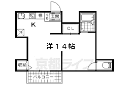 京都植村荘 ワンルームの間取図画像