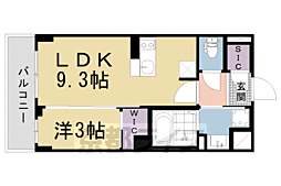 ソルテラス京都東寺HOMARE 1LDKの間取図画像
