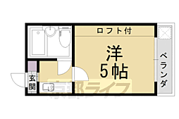 エグゼコート長岡京 1Kの間取図画像