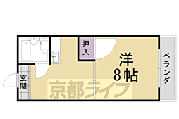 きたがわハイツ 1Kの間取図画像