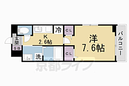 ヒカルサ京田辺大住 1Kの間取図画像